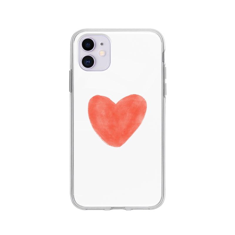 Coque Coeur En Aquarelle pour iPhone 11 - Coque Wiqeo 10€-15€, Coeurs, Illustration, iPhone 11, Lydie T Wiqeo, Déstockeur de Coques Pour iPhone