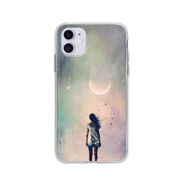 Coque Femme Sous La Lune pour iPhone 11 - Coque Wiqeo 10€-15€, Femme, iPhone 11, Iris D, Lune Wiqeo, Déstockeur de Coques Pour iPhone