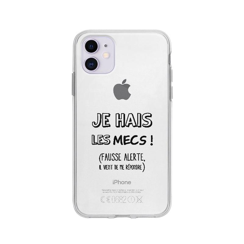 Coque Je Hais Les Mecs pour iPhone 11 - Coque Wiqeo 10€-15€, Amour, Bastien M, Drôle, Expression, Français, iPhone 11, Tempérament Wiqeo, Déstockeur de Coques Pour iPhone
