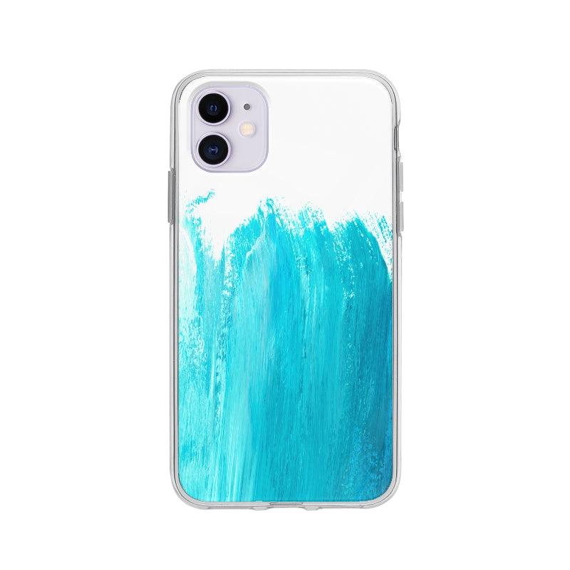 Coque Peinture Bleue Sarcelle pour iPhone 11 - Coque Wiqeo 10€-15€, Abstrait, Gabriel N, iPhone 11 Wiqeo, Déstockeur de Coques Pour iPhone