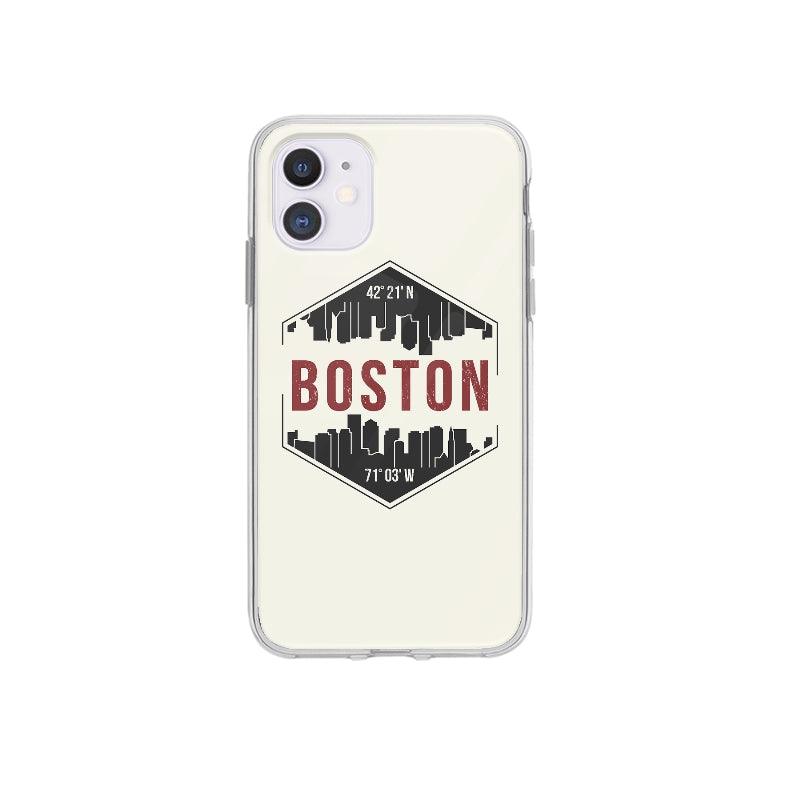 Coque Boston pour iPhone 12 Mini - Coque Wiqeo 10€-15€, Fabien R, Géométrie, Illustration, iPhone 12 Mini, Voyage Wiqeo, Déstockeur de Coques Pour iPhone