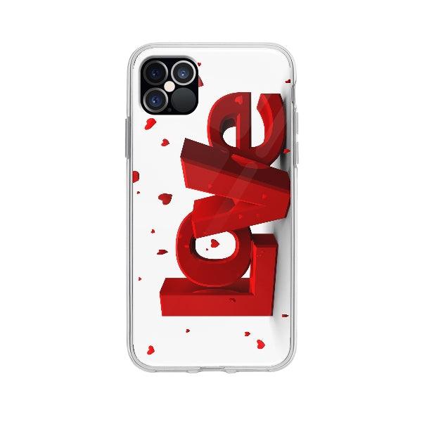 Coque Love 3d pour iPhone 12 Pro Max - Coque Wiqeo 10€-15€, 3d, Amour, Coeur, iPhone 12 Pro Max, Love, Lydie T Wiqeo, Déstockeur de Coques Pour iPhone