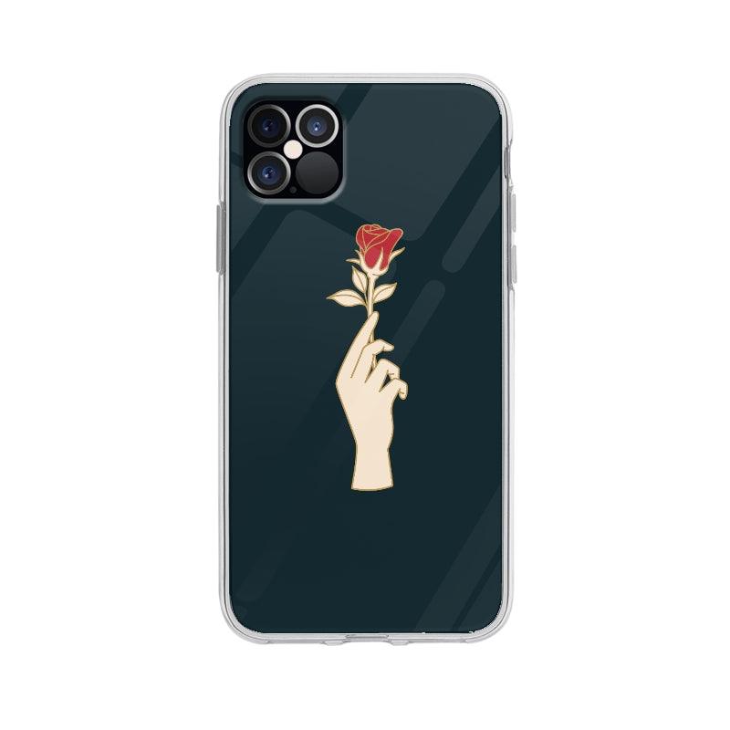 Coque Main Et Rose pour iPhone 12 Pro Max - Coque Wiqeo 10€-15€, Didier M, Fleur, Illustration, iPhone 12 Pro Max Wiqeo, Déstockeur de Coques Pour iPhone