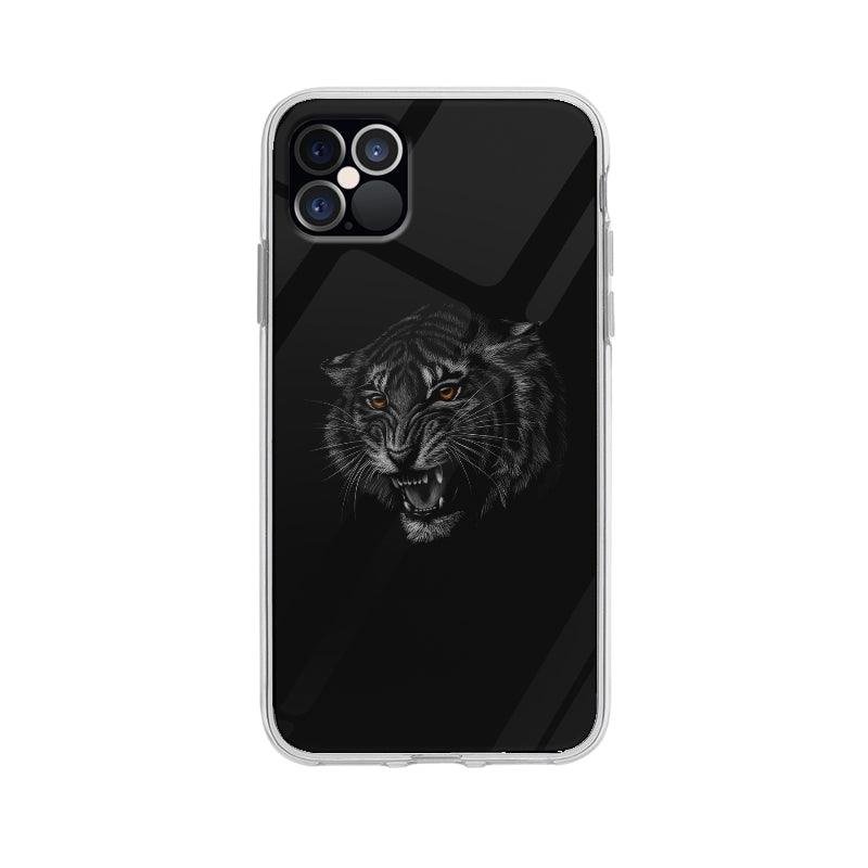 Coque Portrait Tigre Monochrome pour iPhone 12 Pro Max - Coque Wiqeo 10€-15€, Animaux, Florent K, iPhone 12 Pro Max Wiqeo, Déstockeur de Coques Pour iPhone