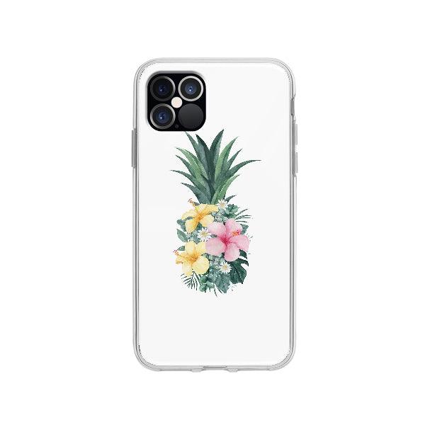 Coque Ananas Tropical pour iPhone 12 Pro - Coque Wiqeo 10€-15€, Fleur, Illustration, iPhone 12 Pro, Julie M, Nourriture Wiqeo, Déstockeur de Coques Pour iPhone