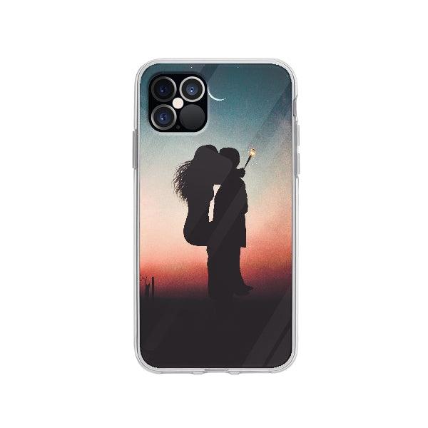 Coque Couple S'embrasse Sous La Lune pour iPhone 12 Pro - Coque Wiqeo 10€-15€, Amour, Claudine M, Couple, iPhone 12 Pro, Lune Wiqeo, Déstockeur de Coques Pour iPhone