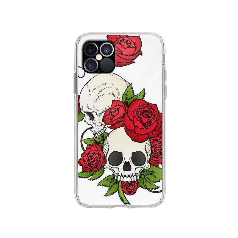 Coque Crânes Et Roses pour iPhone 12 Pro - Coque Wiqeo 10€-15€, Ella E, Fleur, Illustration, iPhone 12 Pro, Vintage Wiqeo, Déstockeur de Coques Pour iPhone