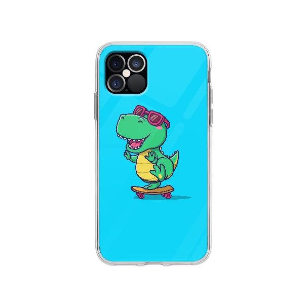 Coque Dinosaure En Skateboard pour iPhone 12 Pro - Transparent