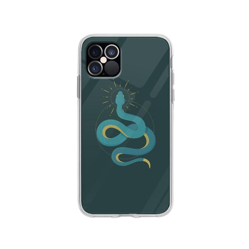Coque Serpent Bleuâtre pour iPhone 12 Pro - Coque Wiqeo 10€-15€, Animaux, Ella E, Géométrie, Illustration, iPhone 12 Pro Wiqeo, Déstockeur de Coques Pour iPhone