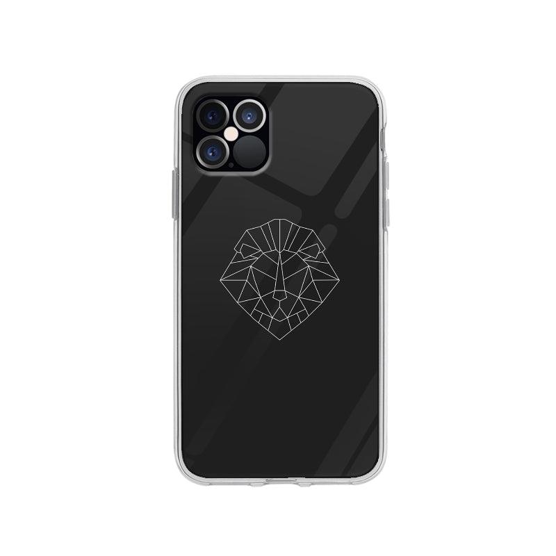 Coque Tête De Lion Géométrique pour iPhone 12 Pro - Coque Wiqeo 10€-15€, Animaux, Delphine A, Géométrie, Illustration, iPhone 12 Pro Wiqeo, Déstockeur de Coques Pour iPhone