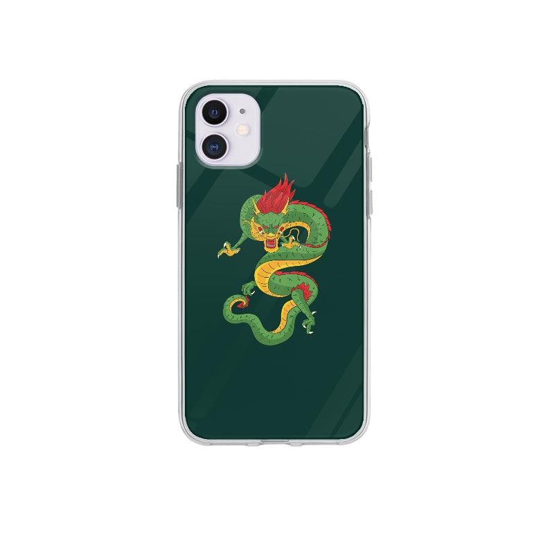 Coque Dragon Vert pour iPhone 12 - Coque Wiqeo 10€-15€, Illustration, iPhone 12, Julie M Wiqeo, Déstockeur de Coques Pour iPhone