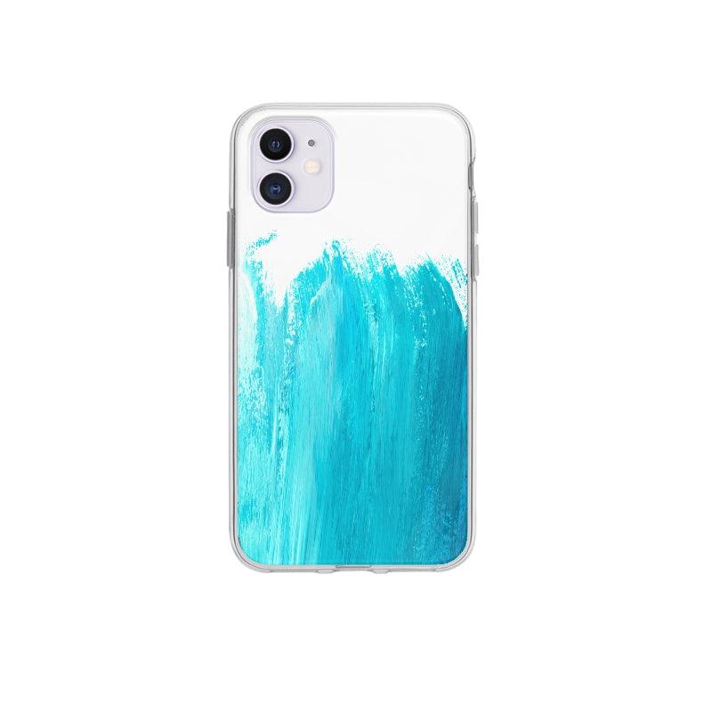 Coque Peinture Bleue Sarcelle pour iPhone 12 - Coque Wiqeo 10€-15€, Abstrait, Gabriel N, iPhone 12 Wiqeo, Déstockeur de Coques Pour iPhone