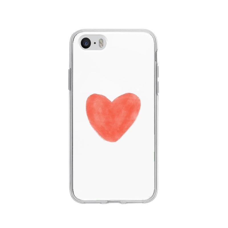 Coque Coeur En Aquarelle pour iPhone 5 - Coque Wiqeo 5€-10€, Coeurs, Illustration, iPhone 5, Lydie T Wiqeo, Déstockeur de Coques Pour iPhone