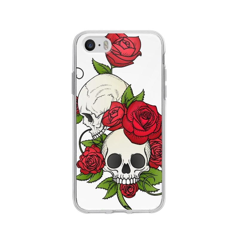 Coque Crânes Et Roses pour iPhone 5 - Coque Wiqeo 5€-10€, Ella E, Fleur, Illustration, iPhone 5, Vintage Wiqeo, Déstockeur de Coques Pour iPhone