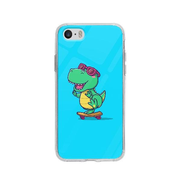 Coque Dinosaure En Skateboard pour iPhone 5 - Coque Wiqeo 5€-10€, Anais G, Animaux, Illustration, iPhone 5, Mignon Wiqeo, Déstockeur de Coques Pour iPhone