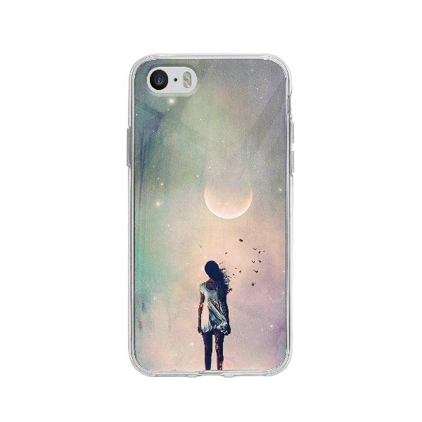 Coque Femme Sous La Lune pour iPhone 5 - Transparent