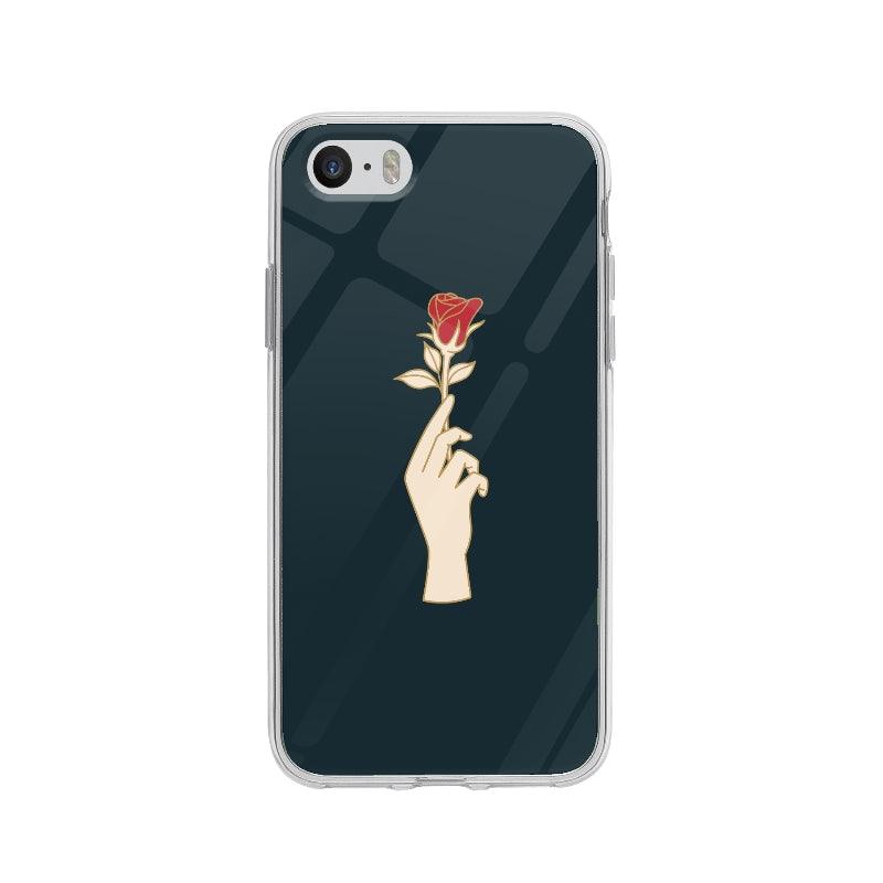 Coque Main Et Rose pour iPhone 5 - Coque Wiqeo 5€-10€, Didier M, Fleur, Illustration, iPhone 5 Wiqeo, Déstockeur de Coques Pour iPhone