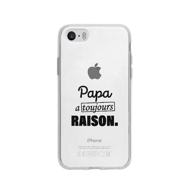 Coque Papa A Toujours Raison pour iPhone 5 - Coque Wiqeo 5€-10€, Expression, Fabrice M, Fierté, Français, Humour, iPhone 5 Wiqeo, Déstockeur de Coques Pour iPhone