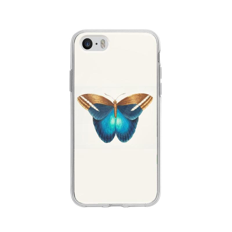 Coque Papillon Bleu Doré pour iPhone 5 - Coque Wiqeo 5€-10€, Animaux, Illustration, iPhone 5, Laure R Wiqeo, Déstockeur de Coques Pour iPhone