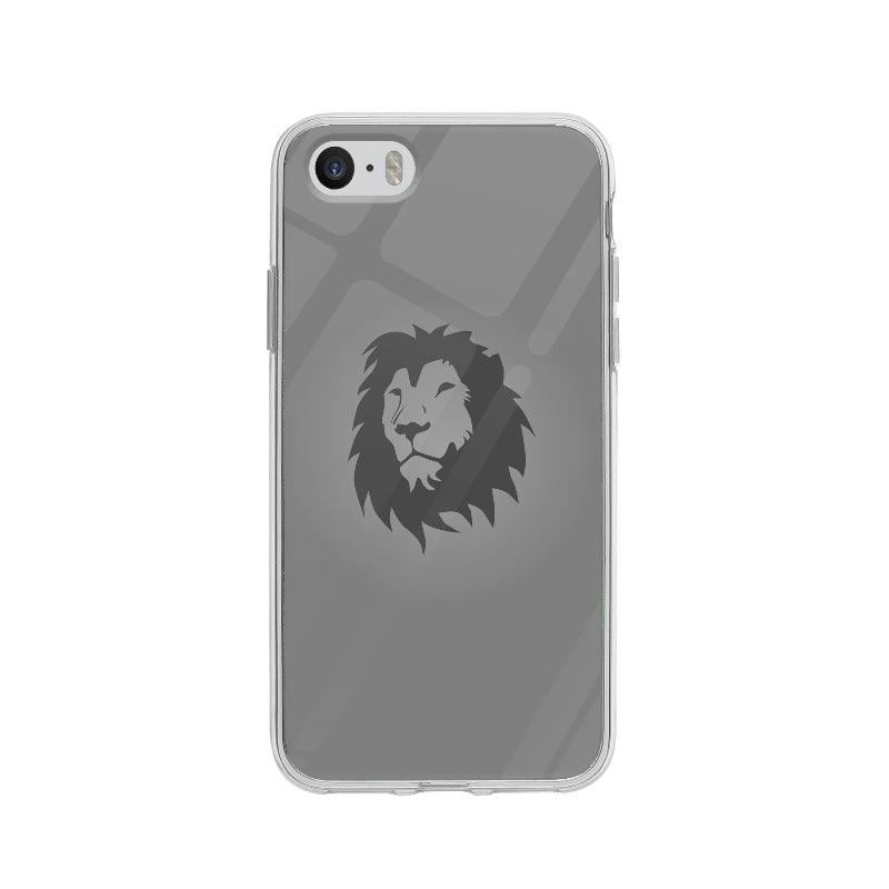 Coque Portrait Lion Minimaliste pour iPhone 5 - Coque Wiqeo 5€-10€, Amelie Q, Animaux, Illustration, iPhone 5 Wiqeo, Déstockeur de Coques Pour iPhone