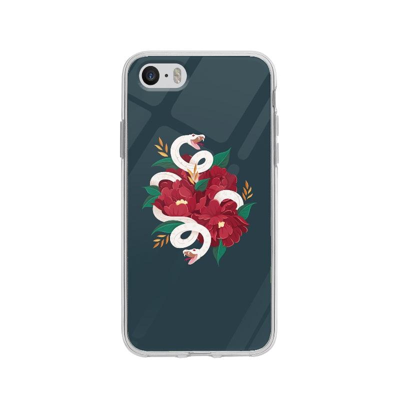 Coque Serpents Blancs pour iPhone 5 - Coque Wiqeo 5€-10€, Animaux, Eve M, Fleur, Illustration, iPhone 5 Wiqeo, Déstockeur de Coques Pour iPhone