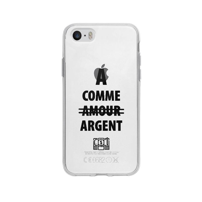 Coque A Comme Amour Argent pour iPhone 5S - Coque Wiqeo 5€-10€, Drôle, Eve M, Expression, Fierté, Français, iPhone 5S, Tempérament Wiqeo, Déstockeur de Coques Pour iPhone