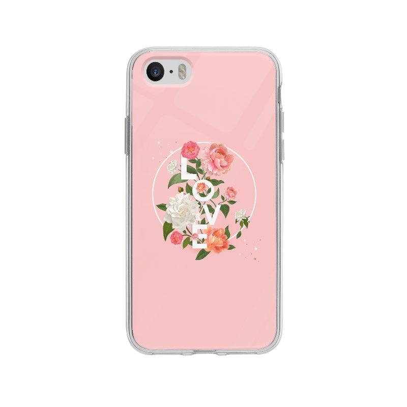 Coque Badge Love Floral pour iPhone 5S - Coque Wiqeo 5€-10€, Alais B, Fleur, Illustration, iPhone 5S, Texte Wiqeo, Déstockeur de Coques Pour iPhone