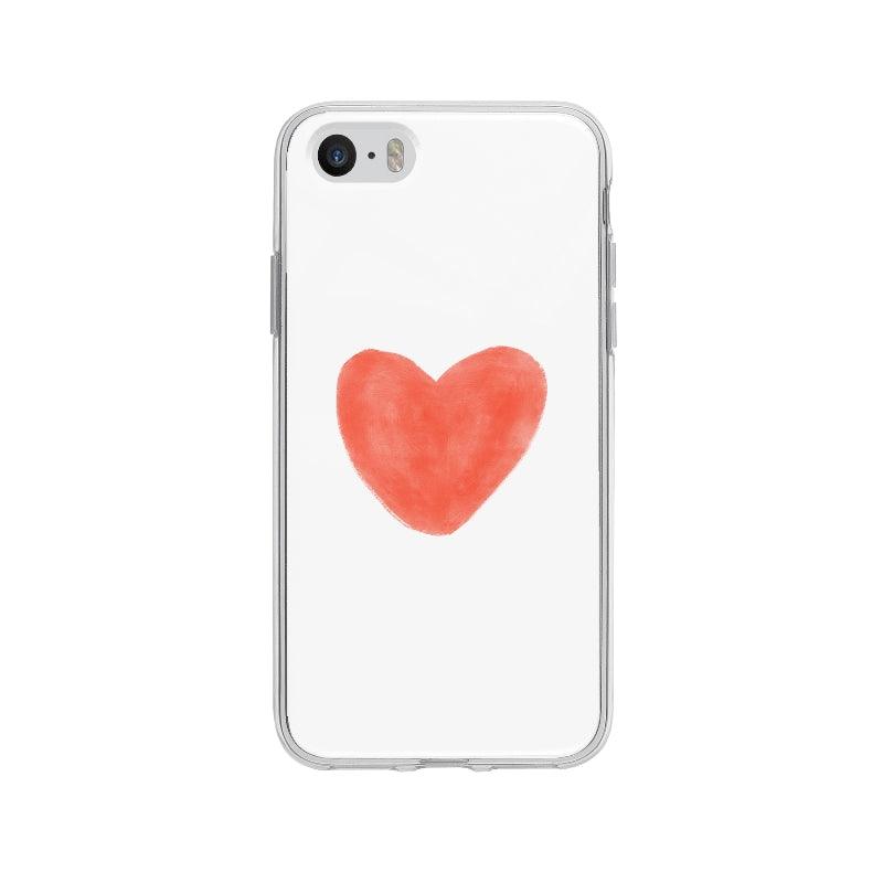 Coque Coeur En Aquarelle pour iPhone 5S - Coque Wiqeo 5€-10€, Coeurs, Illustration, iPhone 5S, Lydie T Wiqeo, Déstockeur de Coques Pour iPhone