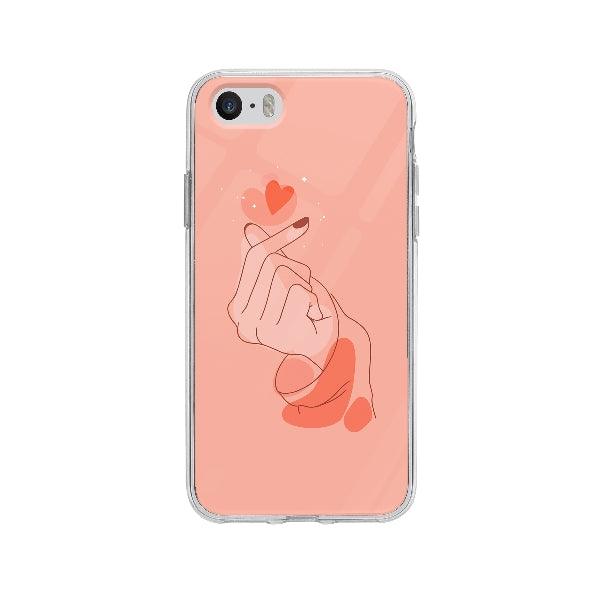 Coque Doigts Coeur pour iPhone 5S - Transparent