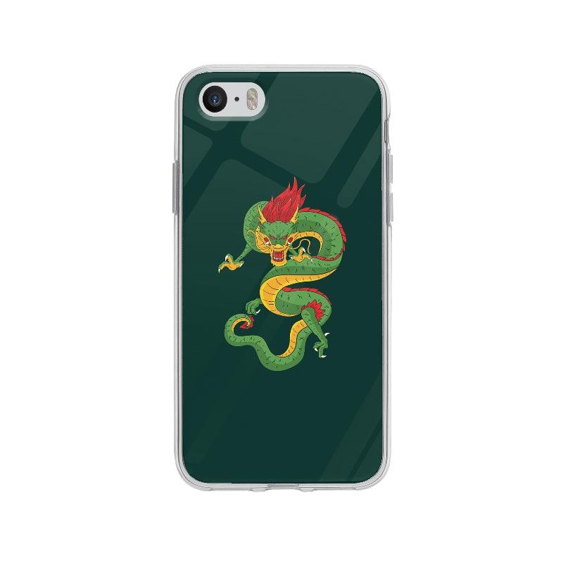 Coque Dragon Vert pour iPhone 5S - Coque Wiqeo 5€-10€, Illustration, iPhone 5S, Julie M Wiqeo, Déstockeur de Coques Pour iPhone