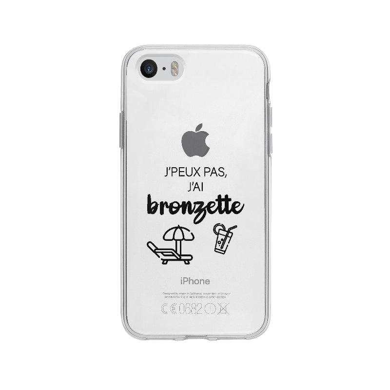Coque J'peux Pas J'ai Bronzette pour iPhone 5S - Coque Wiqeo 5€-10€, Emmanuel P, Expression, Français, Humour, iPhone 5S Wiqeo, Déstockeur de Coques Pour iPhone
