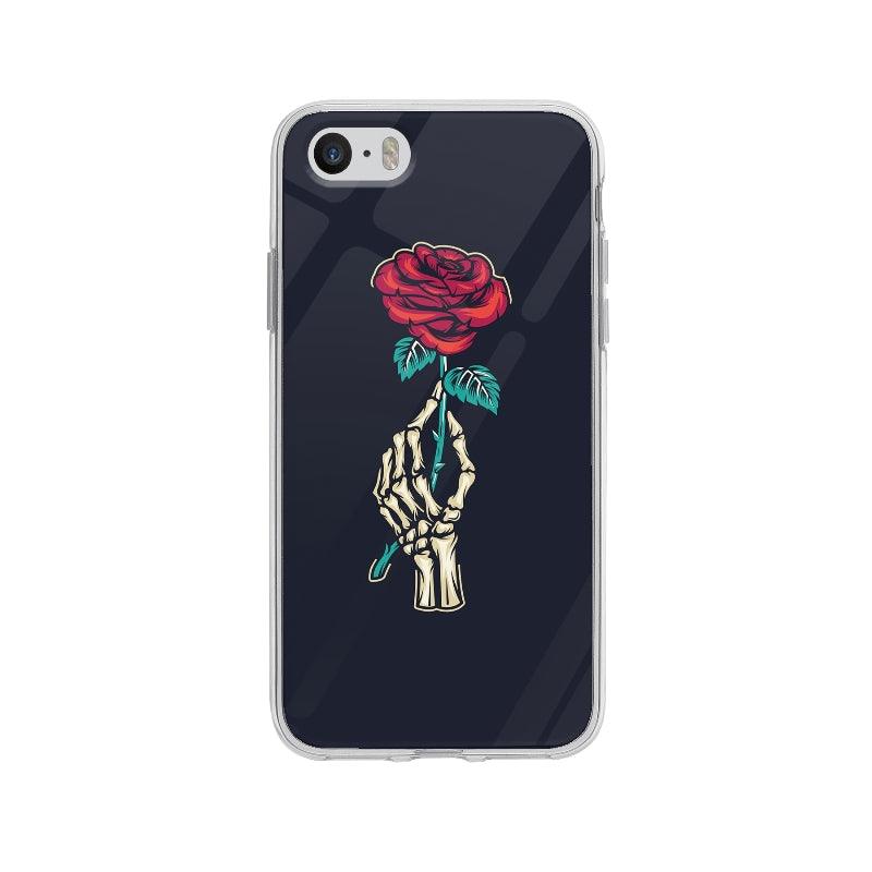 Coque Main Squelette Et Rose pour iPhone 5S - Coque Wiqeo 5€-10€, Damien S, Fleur, Illustration, iPhone 5S, Vintage Wiqeo, Déstockeur de Coques Pour iPhone