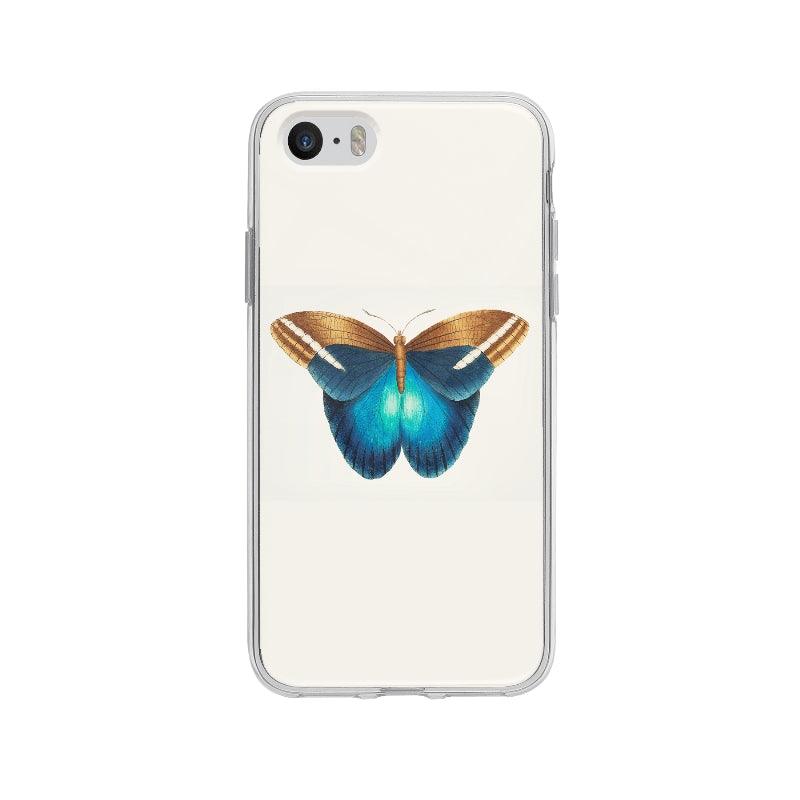 Coque Papillon Bleu Doré pour iPhone 5S - Coque Wiqeo 5€-10€, Animaux, Illustration, iPhone 5S, Laure R Wiqeo, Déstockeur de Coques Pour iPhone