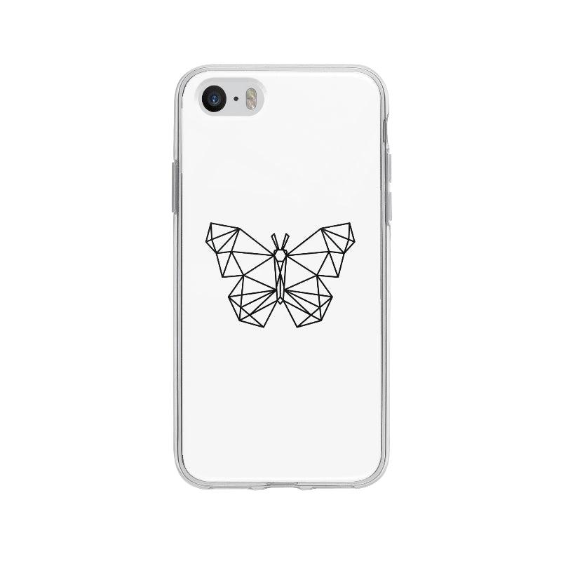 Coque Papillon Géométrique pour iPhone 5S - Transparent