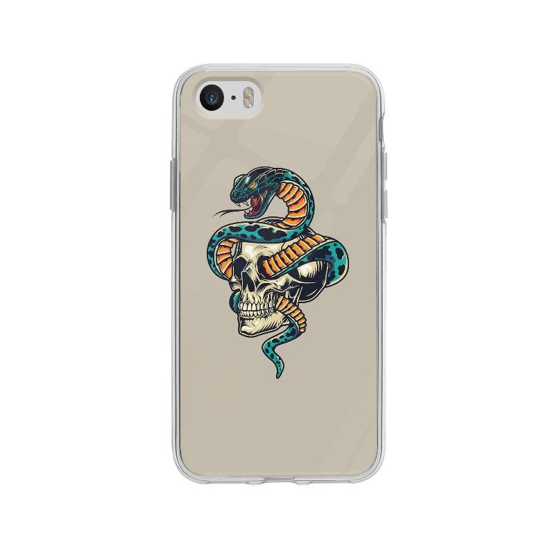 Coque Serpent Et Tête De Mort pour iPhone 5S - Transparent
