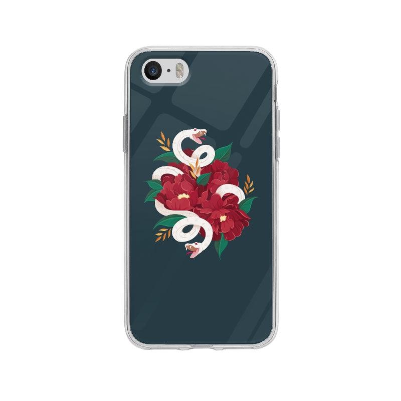 Coque Serpents Blancs pour iPhone 5S - Coque Wiqeo 5€-10€, Animaux, Eve M, Fleur, Illustration, iPhone 5S Wiqeo, Déstockeur de Coques Pour iPhone