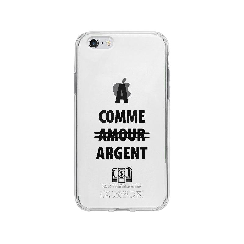 Coque A Comme Amour Argent pour iPhone 6 Plus - Coque Wiqeo 5€-10€, Drôle, Eve M, Expression, Fierté, Français, iPhone 6 Plus, Tempérament Wiqeo, Déstockeur de Coques Pour iPhone