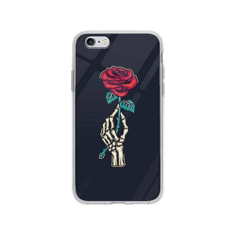 Coque Main Squelette Et Rose pour iPhone 6 Plus - Transparent