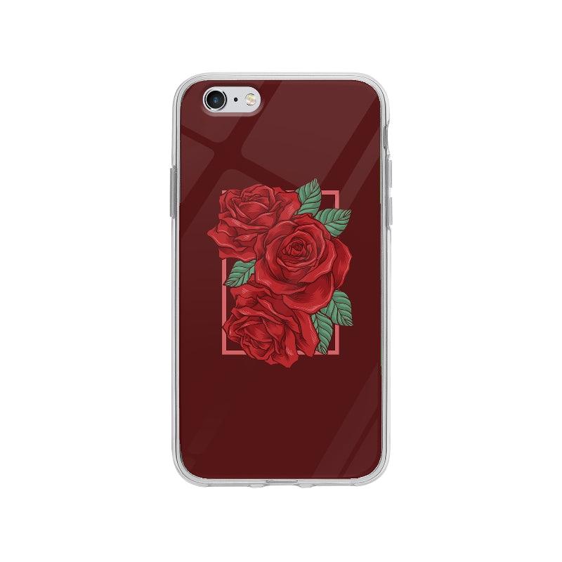 Coque Roses Rouges pour iPhone 6 Plus - Coque Wiqeo 5€-10€, Claudine M, Fleur, Géométrie, Illustration, iPhone 6 Plus Wiqeo, Déstockeur de Coques Pour iPhone