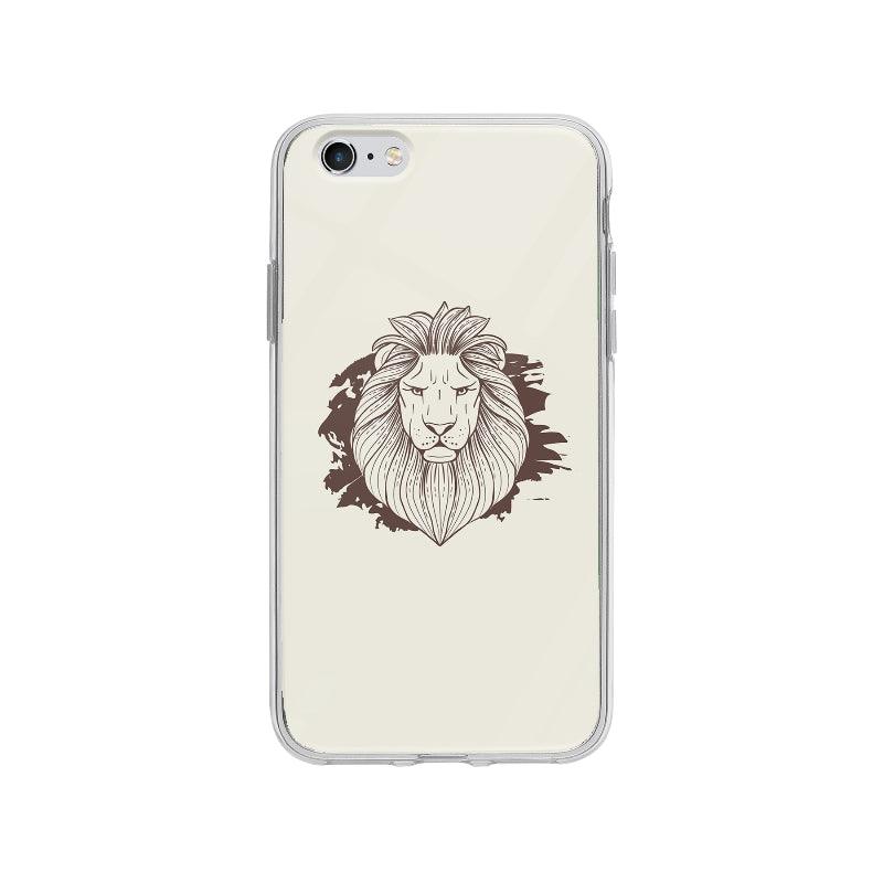 Coque Tête De Lion Dessinée pour iPhone 6 Plus - Coque Wiqeo 5€-10€, Animaux, Illustration, iPhone 6 Plus, Irene S Wiqeo, Déstockeur de Coques Pour iPhone