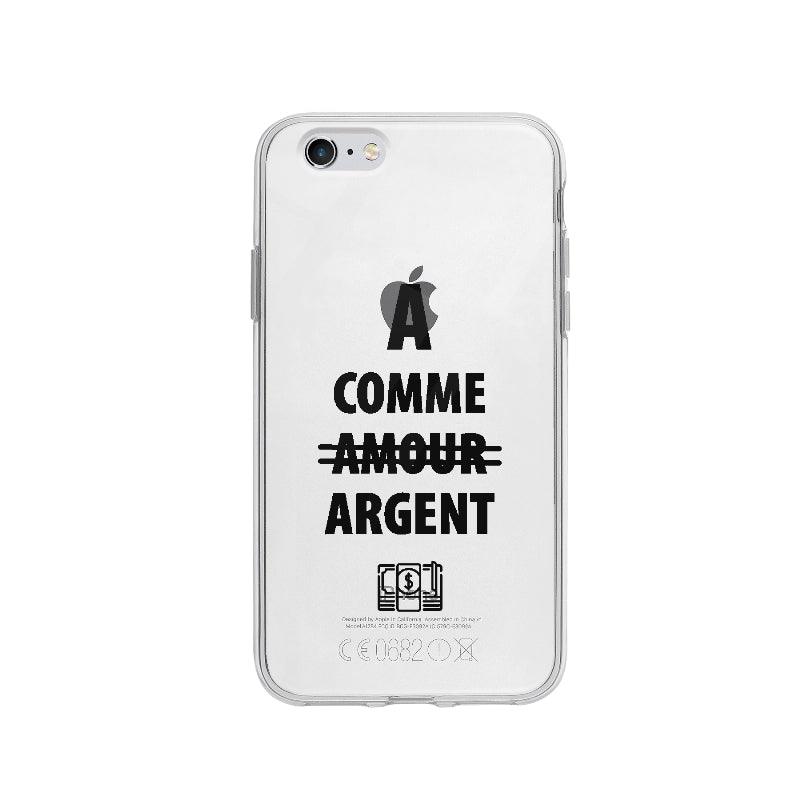 Coque A Comme Amour Argent pour iPhone 6 - Coque Wiqeo 5€-10€, Drôle, Eve M, Expression, Fierté, Français, iPhone 6, Tempérament Wiqeo, Déstockeur de Coques Pour iPhone