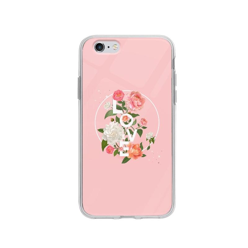 Coque Badge Love Floral pour iPhone 6 - Coque Wiqeo 5€-10€, Alais B, Fleur, Illustration, iPhone 6, Texte Wiqeo, Déstockeur de Coques Pour iPhone