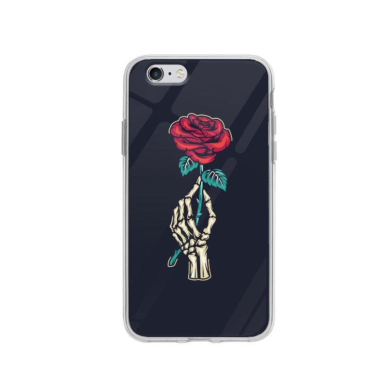 Coque Main Squelette Et Rose pour iPhone 6 - Coque Wiqeo 5€-10€, Damien S, Fleur, Illustration, iPhone 6, Vintage Wiqeo, Déstockeur de Coques Pour iPhone