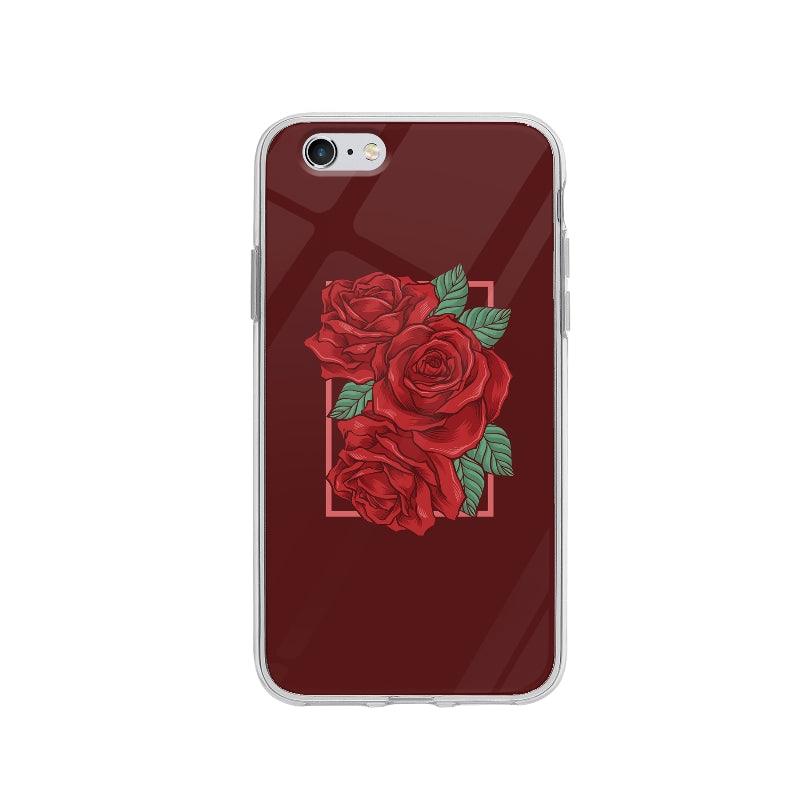 Coque Roses Rouges pour iPhone 6 - Coque Wiqeo 5€-10€, Claudine M, Fleur, Géométrie, Illustration, iPhone 6 Wiqeo, Déstockeur de Coques Pour iPhone
