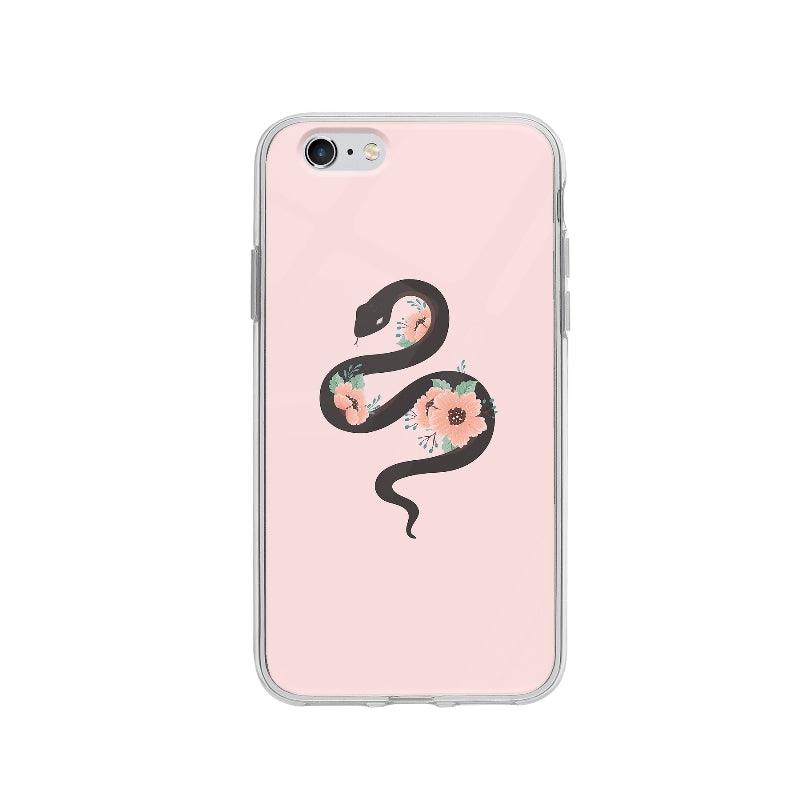 Coque Serpent Et Fleurs pour iPhone 6 - Coque Wiqeo 5€-10€, Agathe V, Animaux, Fleur, Illustration, iPhone 6 Wiqeo, Déstockeur de Coques Pour iPhone
