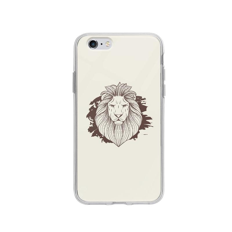 Coque Tête De Lion Dessinée pour iPhone 6 - Coque Wiqeo 5€-10€, Animaux, Illustration, iPhone 6, Irene S Wiqeo, Déstockeur de Coques Pour iPhone