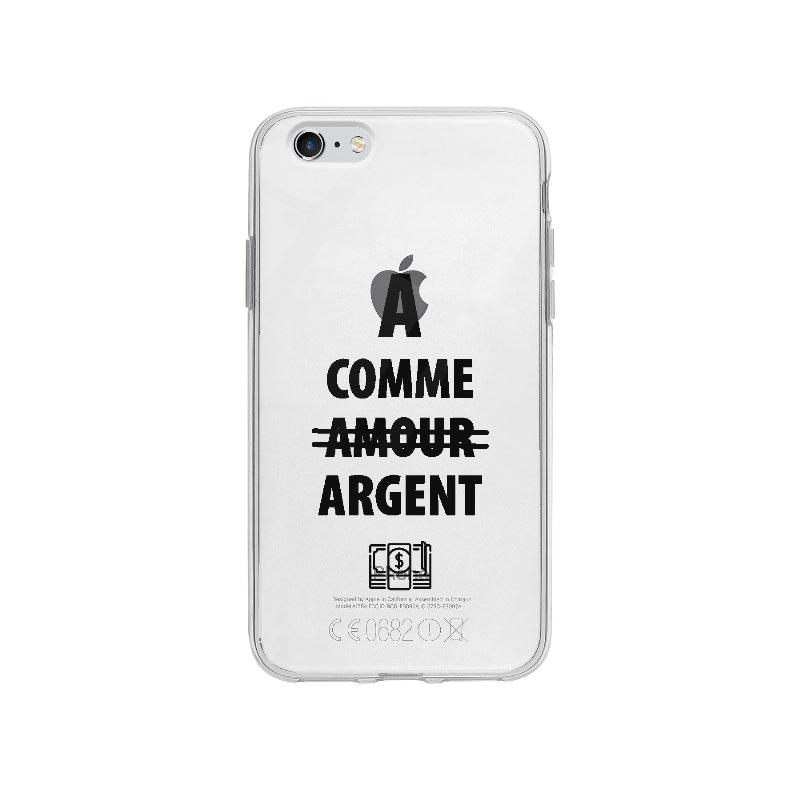 Coque A Comme Amour Argent pour iPhone 6S Plus - Coque Wiqeo 5€-10€, Drôle, Eve M, Expression, Fierté, Français, iPhone 6S Plus, Tempérament Wiqeo, Déstockeur de Coques Pour iPhone