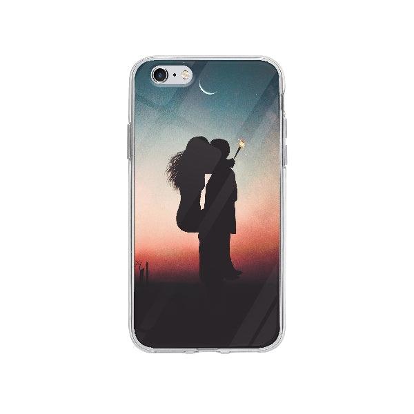 Coque Couple S'embrasse Sous La Lune pour iPhone 6S Plus - Transparent