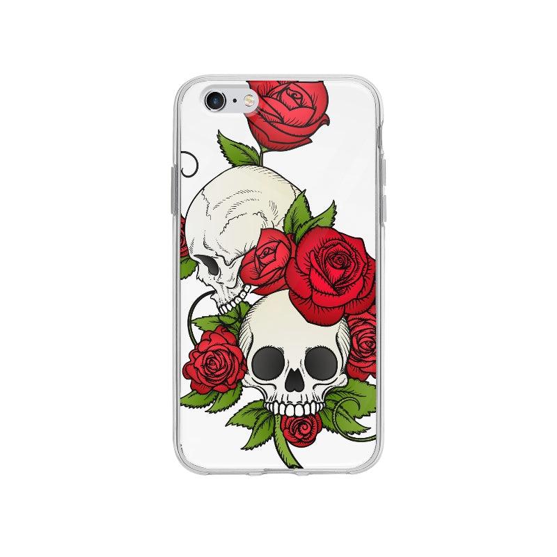 Coque Crânes Et Roses pour iPhone 6S Plus - Coque Wiqeo 5€-10€, Ella E, Fleur, Illustration, iPhone 6S Plus, Vintage Wiqeo, Déstockeur de Coques Pour iPhone