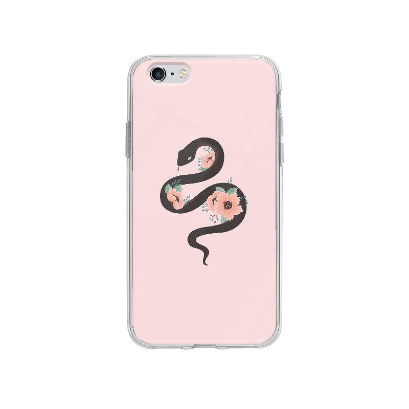 Coque Serpent Et Fleurs pour iPhone 6S Plus - Coque Wiqeo 5€-10€, Agathe V, Animaux, Fleur, Illustration, iPhone 6S Plus Wiqeo, Déstockeur de Coques Pour iPhone
